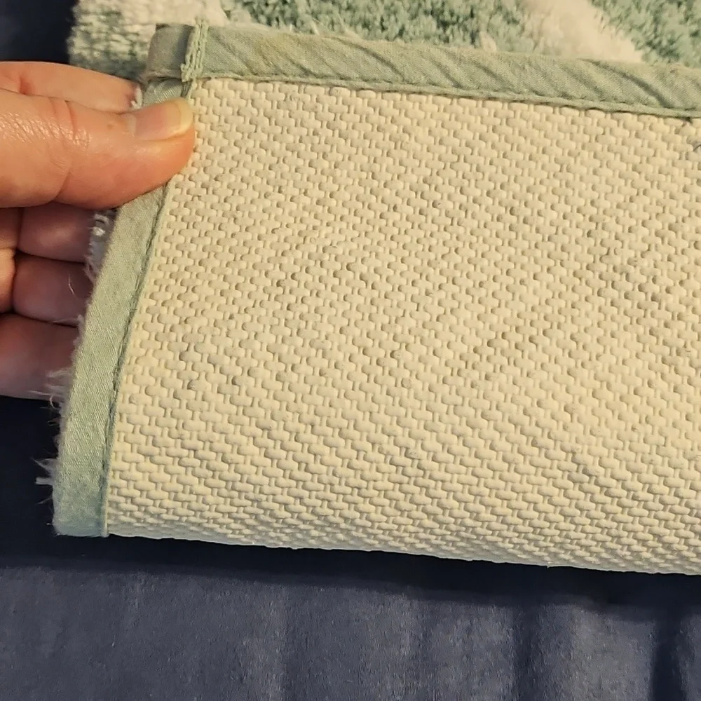 Apt. 9 Chevron Mint Green and White Bath Rug